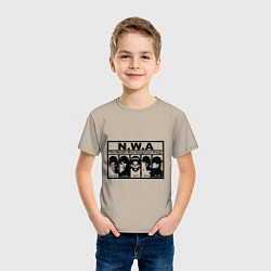 Футболка хлопковая детская NWA, цвет: миндальный — фото 2