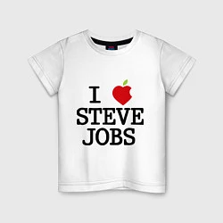 Футболка хлопковая детская I love Steve, цвет: белый