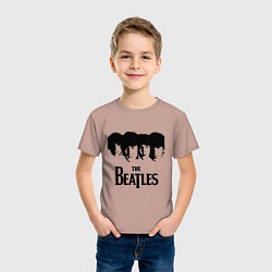 Футболка хлопковая детская The Beatles: Faces, цвет: пыльно-розовый — фото 2