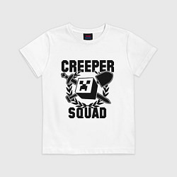Футболка хлопковая детская Creeper Squad, цвет: белый