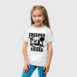 Футболка хлопковая детская Creeper Squad, цвет: белый — фото 2
