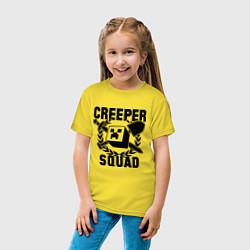 Футболка хлопковая детская Creeper Squad, цвет: желтый — фото 2