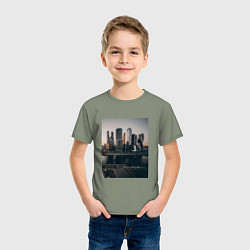 Футболка хлопковая детская Moscow City, цвет: авокадо — фото 2