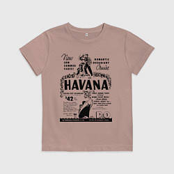 Футболка хлопковая детская Havana Cuba, цвет: пыльно-розовый