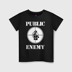 Футболка хлопковая детская Public Enemy, цвет: черный