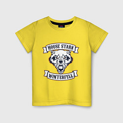 Футболка хлопковая детская House Stark Winterfell, цвет: желтый
