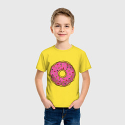 Футболка хлопковая детская Сладкий пончик, цвет: желтый — фото 2