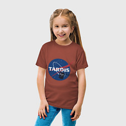 Футболка хлопковая детская Tardis NASA, цвет: кирпичный — фото 2