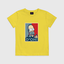 Футболка хлопковая детская D'oh Poster, цвет: желтый