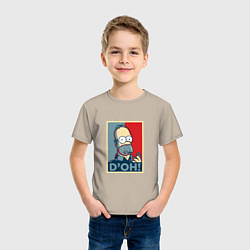 Футболка хлопковая детская D'oh Poster, цвет: миндальный — фото 2