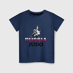 Футболка хлопковая детская Russia judo, цвет: тёмно-синий