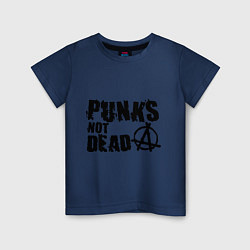 Футболка хлопковая детская Punks not dead, цвет: тёмно-синий