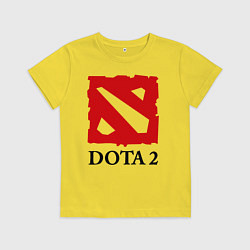 Футболка хлопковая детская Dota 2: Logo, цвет: желтый