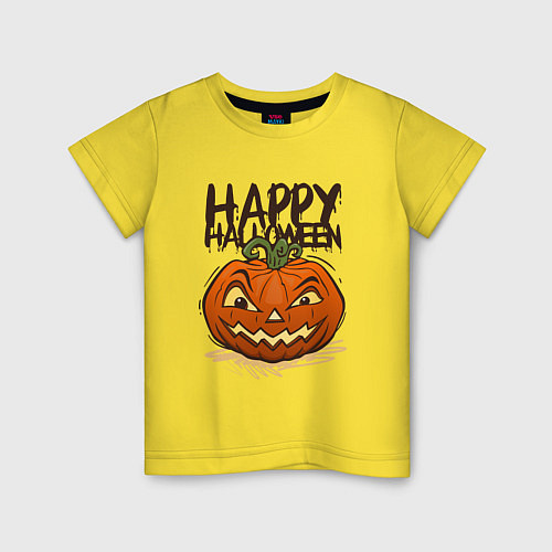 Детская футболка Happy halloween / Желтый – фото 1