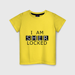 Футболка хлопковая детская I am Sherlocked, цвет: желтый