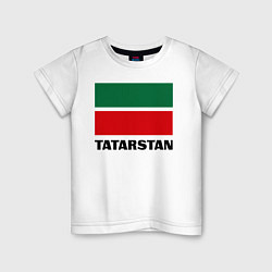 Футболка хлопковая детская Флаг Татарстана, цвет: белый