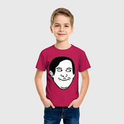 Футболка хлопковая детская Тоби Магуайр, цвет: маджента — фото 2