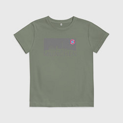 Футболка хлопковая детская Bayern Munchen - Munchen City grey 2022, цвет: авокадо