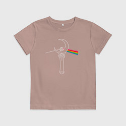 Футболка хлопковая детская Dark side of the moon, цвет: пыльно-розовый