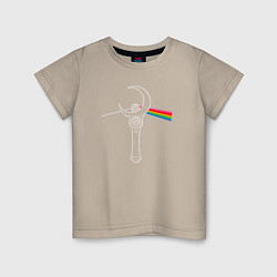 Футболка хлопковая детская Dark side of the moon, цвет: миндальный