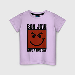 Футболка хлопковая детская Bon Jovi: Have a nice day, цвет: лаванда