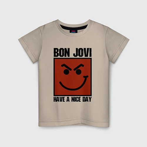 Детская футболка Bon Jovi: Have a nice day / Миндальный – фото 1