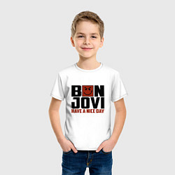 Футболка хлопковая детская Bon Jovi: Nice day, цвет: белый — фото 2