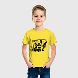 Футболка хлопковая детская Rap man, цвет: желтый — фото 2