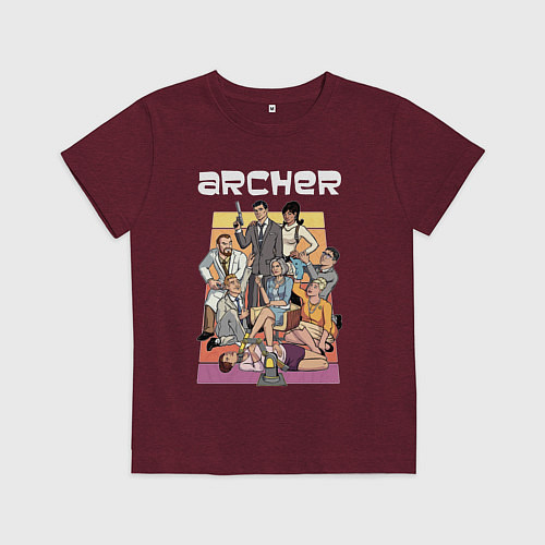 Детская футболка Archer / Меланж-бордовый – фото 1