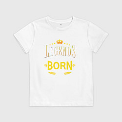 Футболка хлопковая детская Legends are born in april, цвет: белый