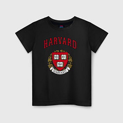 Футболка хлопковая детская Harvard university, цвет: черный