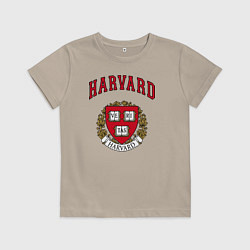 Футболка хлопковая детская Harvard university, цвет: миндальный