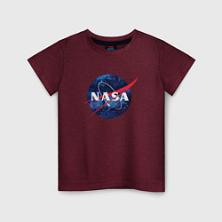 Футболка хлопковая детская NASA: Cosmic Logo, цвет: меланж-бордовый