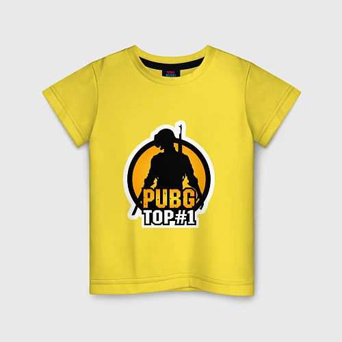Детская футболка PUBG Top 1 / Желтый – фото 1