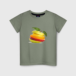 Футболка хлопковая детская Мега яблоко, цвет: авокадо