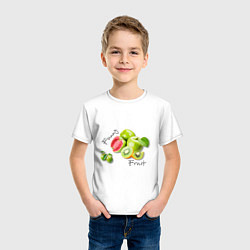 Футболка хлопковая детская Funny fruit, цвет: белый — фото 2