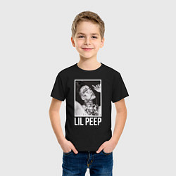 Футболка хлопковая детская Lil Peep: White Style, цвет: черный — фото 2