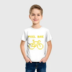 Футболка хлопковая детская Pixel Bike one color, цвет: белый — фото 2
