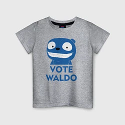 Футболка хлопковая детская Vote Waldo, цвет: меланж