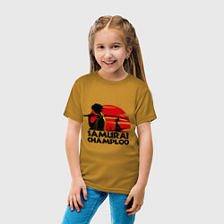Футболка хлопковая детская Самурай Champloo закат, цвет: горчичный — фото 2