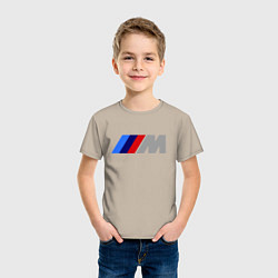 Футболка хлопковая детская BMW M, цвет: миндальный — фото 2