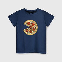 Футболка хлопковая детская Её пицца, цвет: тёмно-синий