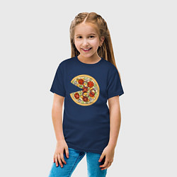 Футболка хлопковая детская Её пицца, цвет: тёмно-синий — фото 2