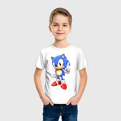 Футболка хлопковая детская Classic Sonic, цвет: белый — фото 2