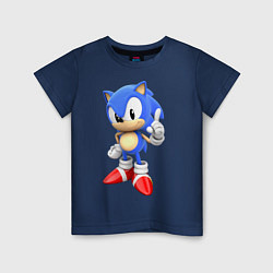 Футболка хлопковая детская Classic Sonic, цвет: тёмно-синий