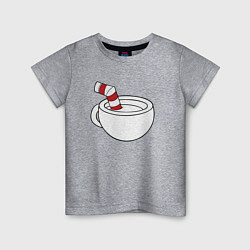 Футболка хлопковая детская Red Cuphead, цвет: меланж