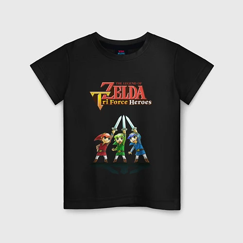 Детская футболка Zelda: Tri Force Heroes / Черный – фото 1