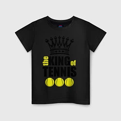 Футболка хлопковая детская King of tennis, цвет: черный