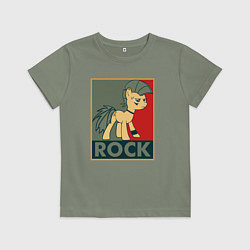 Футболка хлопковая детская Rock Pony, цвет: авокадо