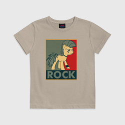 Футболка хлопковая детская Rock Pony, цвет: миндальный